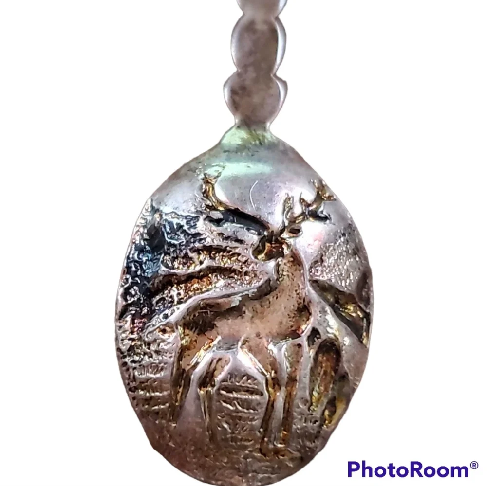 Collectable Big Buck Silver-Tone  Souvenir Deer Spoon 4.5